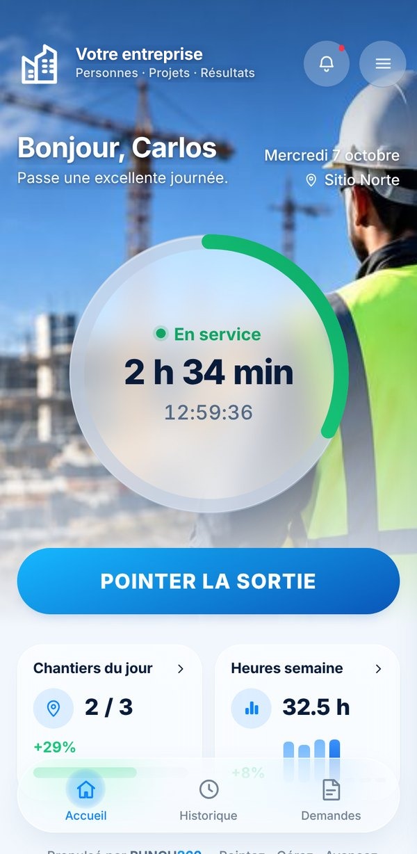App del empleado en francés